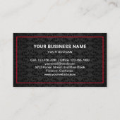 Zwarte Damask Car Towing Service Sleepwagen Visitekaartje (Achterkant)