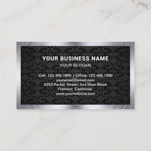 Zwarte Damask Chrome Auto Legering Wiel Rim Mechan Visitekaartje (Achterkant)