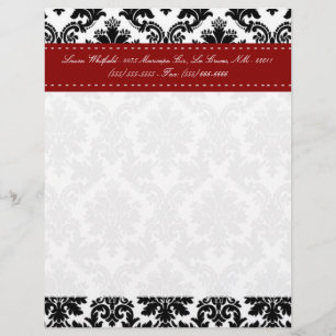 Zwarte Damask Lace Broquade briefhoofd briefpapier