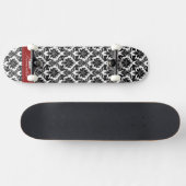 Zwarte Damask Lace Broquade Old School Skateboard (Horizontaal)