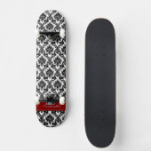 Zwarte Damask Lace Broquade Old School Skateboard (Voorkant)