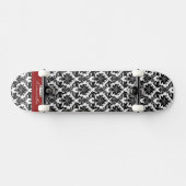 Zwarte Damask Lace Broquade Old School Skateboard (Horizontaal)