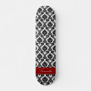 Zwarte Damask Lace Broquade Old School Skateboard