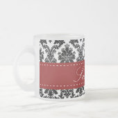 Zwarte Damask Lace Frosted Glass Coffee Mok Cup (Links)