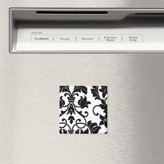 Zwarte Damask op White Magneet (Insitu (Vaatwasser))