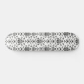Zwarte Damask op White Persoonlijk Skateboard (Horizontaal)