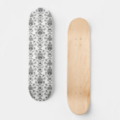 Zwarte Damask op White Persoonlijk Skateboard (Voorkant)
