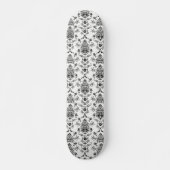 Zwarte Damask op White Persoonlijk Skateboard (Voorkant)