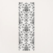 Zwarte Damask op White Yogamat (Voorkant)