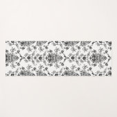 Zwarte Damask op White Yogamat (Voorkant (horizontaal))