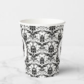  zwarte Damask Skull Halloween Papieren Bekers (Rechts)