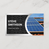 Zwarte Damask Steel Rooftop Zonnepanelen Visitekaartje (Voorkant)