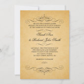  zwarte Damask Swirls Flourish Wedding Kaart (Voorkant)