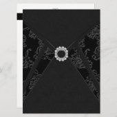 Zwarte Damask Uitnodigingen voor elk Feest (Voorkant / Achterkant)