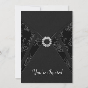 Zwarte Damask Uitnodigingen voor elke gelegenheid