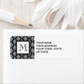 ZWARTE DAMASK UW MONOGRAM ETIKET (Insitu)