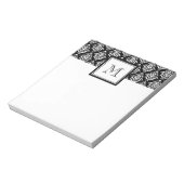  ZWARTE DAMASK UW MONOGRAM NOTITIEBLOK (Linkerzijde)