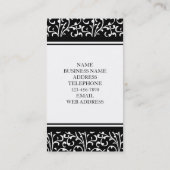 ZWARTE DAMASK UW MONOGRAM VISITEKAARTJE (Achterkant)