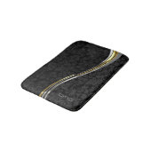 Zwarte Damaskast Silver & Gold-accessoires Badmat (Gekanteld)