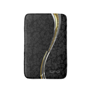 Zwarte Damaskast Silver & Gold-accessoires Badmat