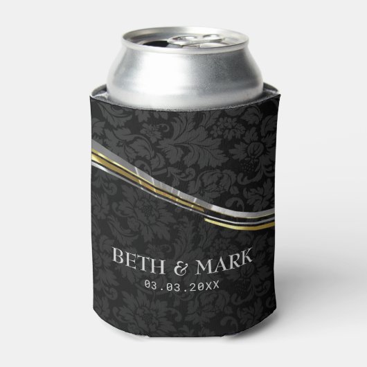 Zwarte Damaskast Silver & Gold-accessoires Blikjeskoeler (Blikje Voorkant)