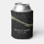 Zwarte Damaskast Silver & Gold-accessoires Blikjeskoeler (Blikje Achterkant)