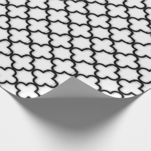 Zwarte Damaskers op wit Cadeaupapier (Hoek)