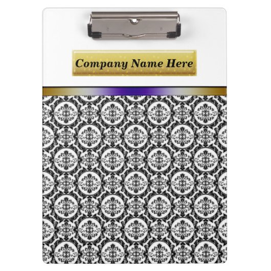 Zwarte Damaskers op wit Klembord (Voorkant)