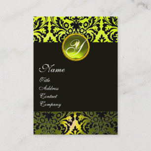 ZWARTE DAMASKMONOGRAM, Topaz Visitekaartje