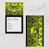 ZWARTE DAMASKSQUARE GEMSTONE MONOGRAM VISITEKAARTJE (Voorkant / Achterkant)