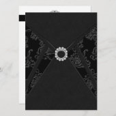 Zwarte Damaskus uitnodigingen voor elk feest (Voorkant / Achterkant)