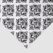 Zwarte Damasmaskers Geometric Pattern Aangepaste a Tissuepapier (Detail)