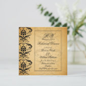  zwarte-Damasrepeater Dinner Invite Kaart (Staand voorkant)