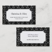 Zwarte damast grens lijst consultant professional visitekaartje (Voorkant / Achterkant)