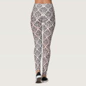 Zwarte damast op lichtroze tint leggings (Achterkant)