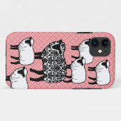 Zwarte Damast Schapen Case-Mate iPhone Case (Achterkant (horizontaal))
