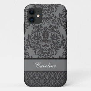 Zwarte Damast -Schoonheid Case-Mate iPhone Case