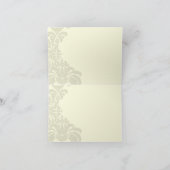 Zwarte Damast Trouw Bedankt Kaart (Binnen)