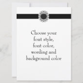 Zwarte Damast Uitnodigingen voor Feestjes voor elk (Achterkant)