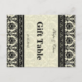 Zwarte damastrandversieringen uit het verleden briefkaart (Achterkant)