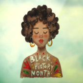 Zwarte Dame & Typografie Geschiedenis  Raamsticker (Vel 3)