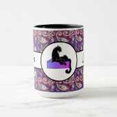 Zwarte Dame Zwarte Roze Kat Ringer 15oz Mok (Midden)