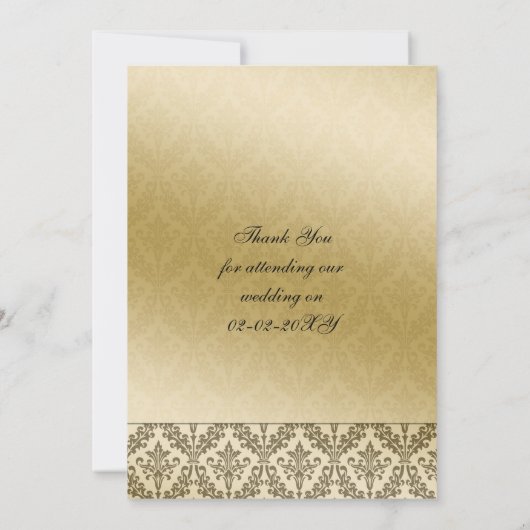 Zwarte damesbruiloft Dank u Kaarten (Achterkant)