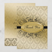 Zwarte damesbruiloft Dank u Kaarten (Voorkant / Achterkant)