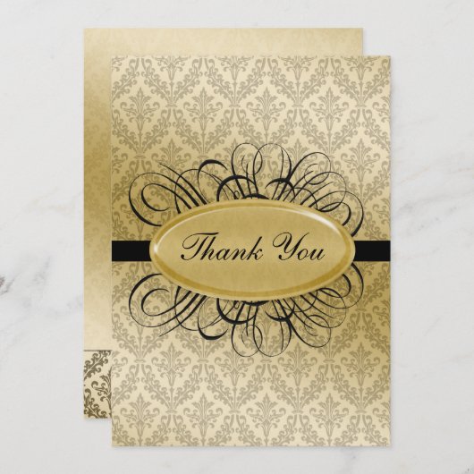 Zwarte damesbruiloft Dank u Kaarten (Voorkant / Achterkant)