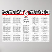 Zwarte dameskast Rode Monogram Poster (Voorkant)