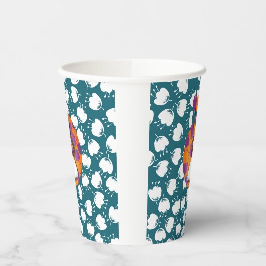 Zwarte dameskleurige ballonnen ventilatorpatroon B Papieren Bekers (Links)