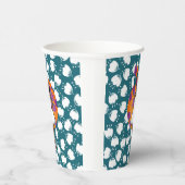 Zwarte dameskleurige ballonnen ventilatorpatroon B Papieren Bekers (Rechts)