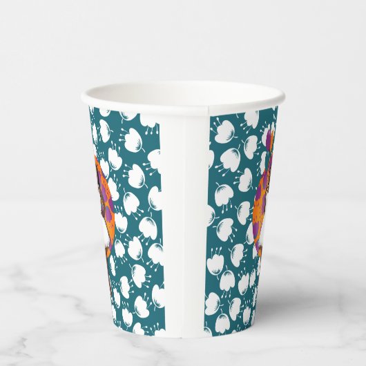 Zwarte dameskleurige ballonnen ventilatorpatroon B Papieren Bekers (Rechts)