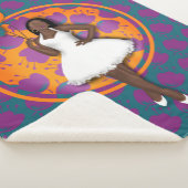 Zwarte dameskleurige ballonnen ventilatorpatroon B Sherpa Deken (3/4)